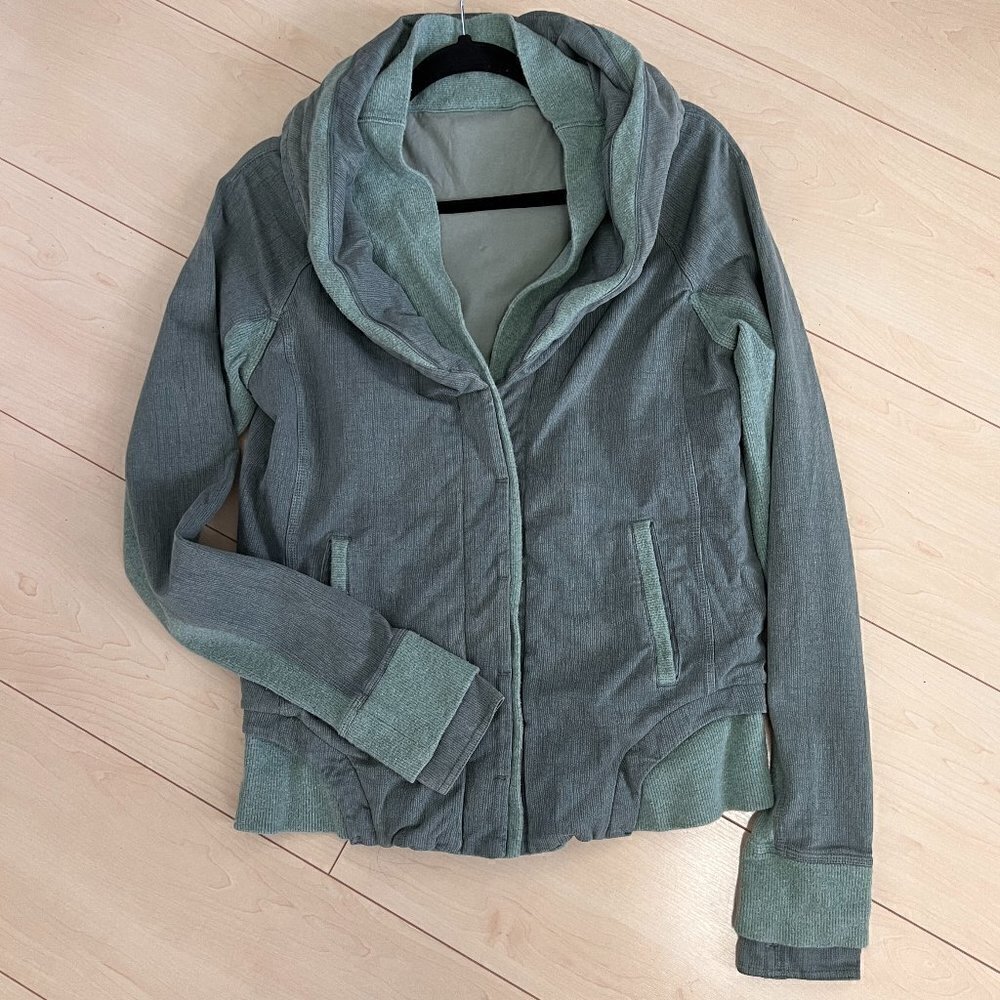 Lululemon To Class Jacket Size 10 Burlap Texture Deep Shore Heathered Earl Grey